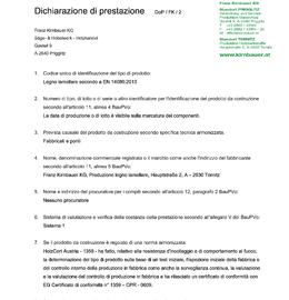 Dichiarazione di prestazione (DOP) BSH