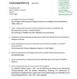 Leistungserklärung Bauholz 